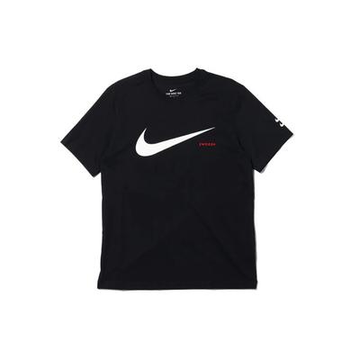 T-shirt da Uomo a Maniche Corte con Polsino Logo Swoosh Top Neri CK2253-010