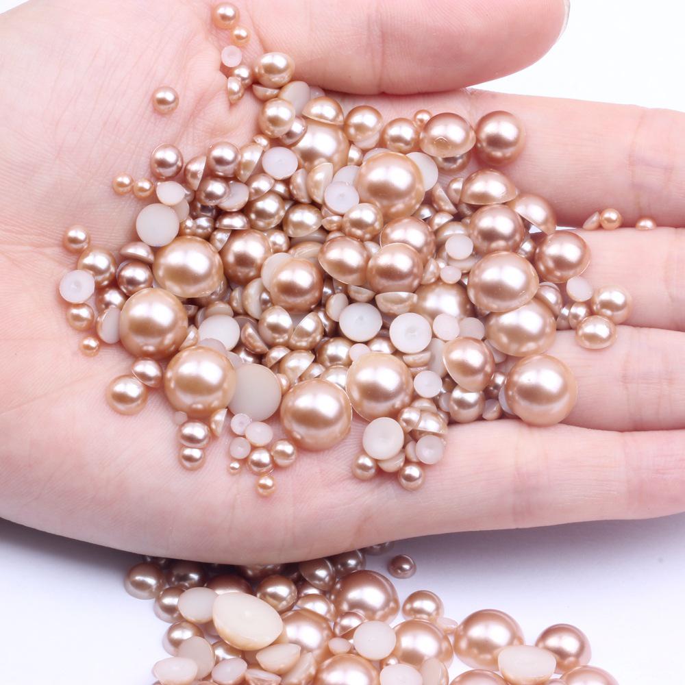 Colorful Flat-Bottomed Semi-Round ABS Imitation Pearls, 2-10mm, Mixed Sizes, 1000 Pieces for DIY Jewelry