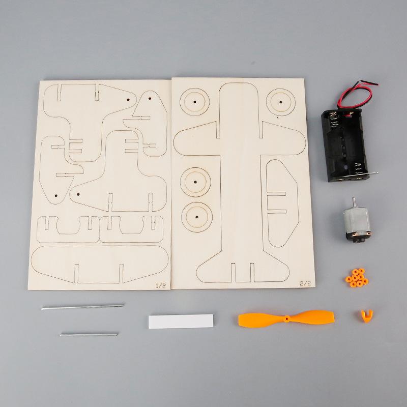 1 Set Wood Puzzle Games Diy Airplane Science Toys Children Educational Stem Kits Technologia Experimental Tool School Supply