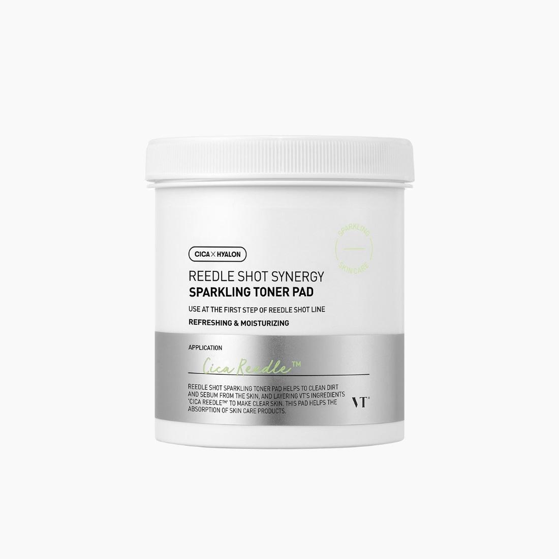 

VT Cosmetics Reedle Shot Synergy Sparkling Toner Pads Cica Reedle™ Carbonated Water Skin Care 80 Pads / 200mL