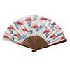 Onishi Ken Ripple Folding Fuji Wave Seihan's Men's Fan, 23cm, 20-ken, 66-213, Pattern/Red