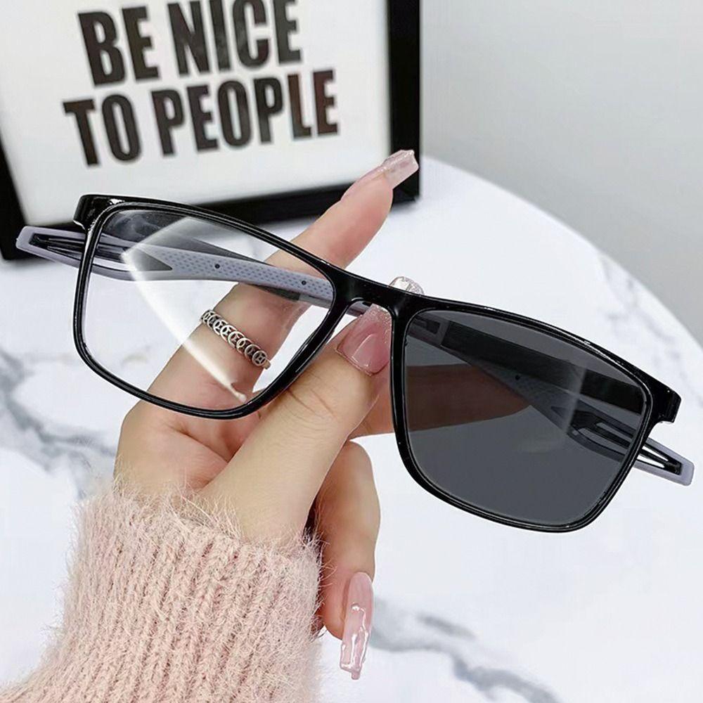 TR90 Frame Photochromic Glasses Lightweight Anti-Blue Light  Glasses Myopia Eyewear  Men Women