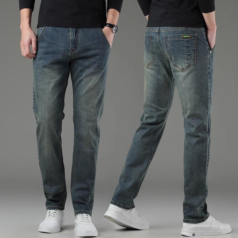 New Men's Pants High-end Casual Straight Jeans Men's Spring and Summer Blue Pants Slim-fitting Versatile Trousers