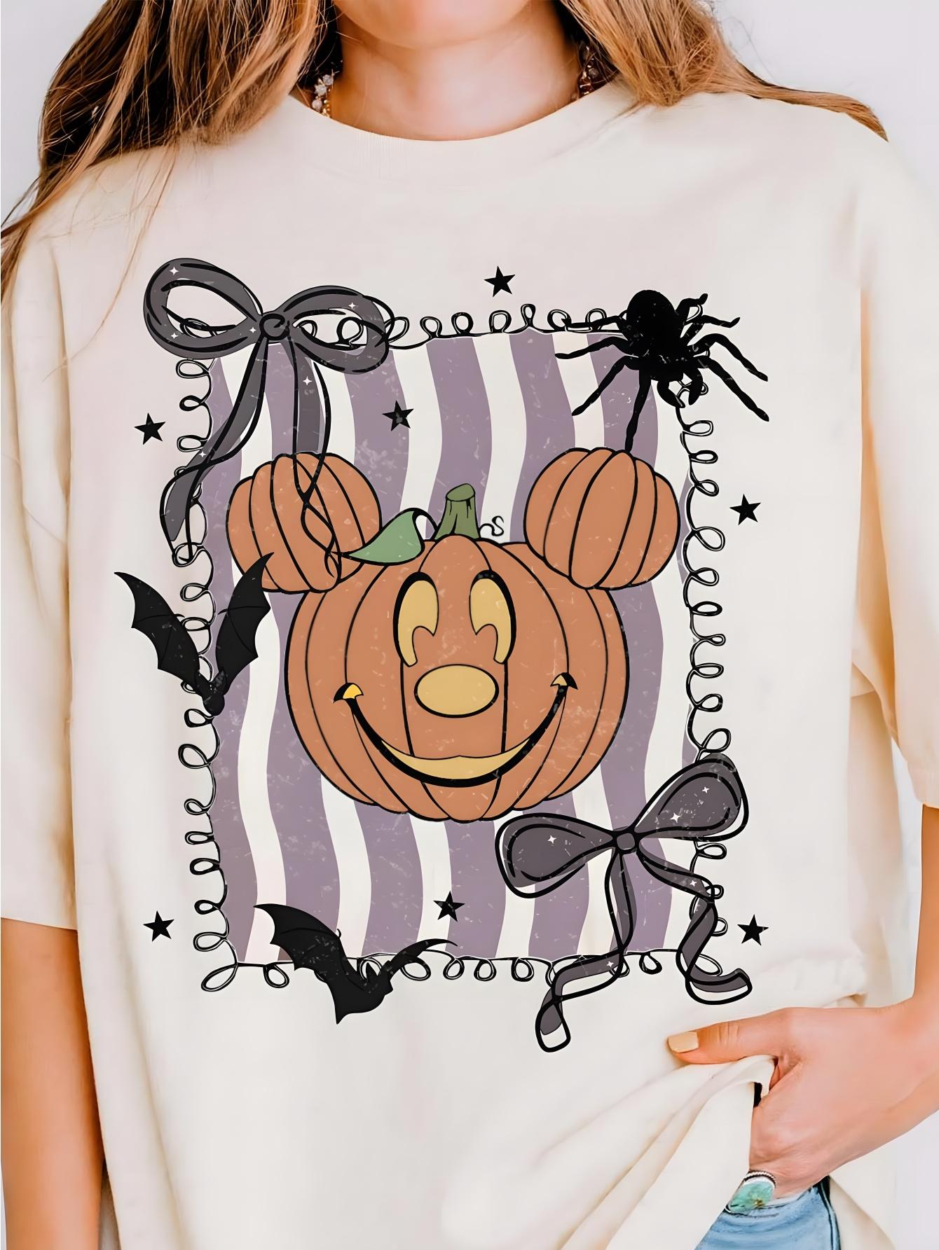 

Pumpkin Mickey Printed 100 Womens Tshirt Pure Cotton Four Seasons New Neutral Leisure Fashion Street Wear S