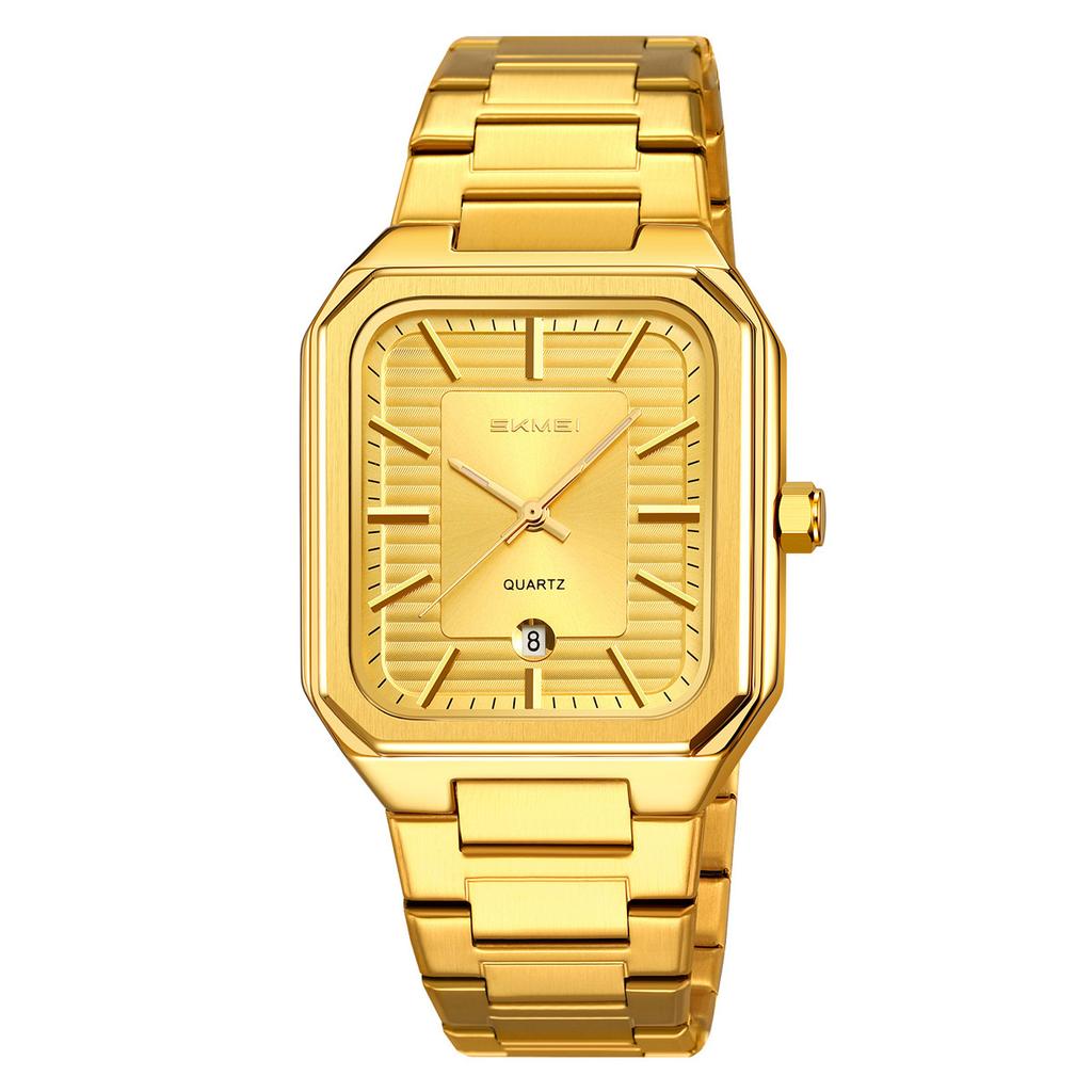 Watch Men's Square Waterproof Steel Belt Men's Quartz Watch Calendar Watch Source