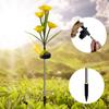 4 Heads Solar Flower Light White/Purple/Yellow Daffodil LED Light Garden Decorative Lawn Lamp RGB Changeable Landscape Lights