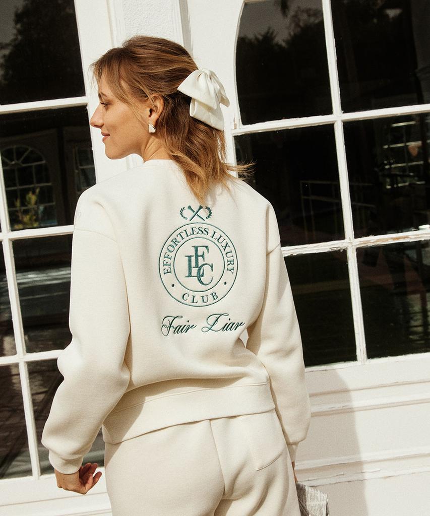 FAIRLIAR CLUB Effortlux Crewneck Sweatshirt_Ivory