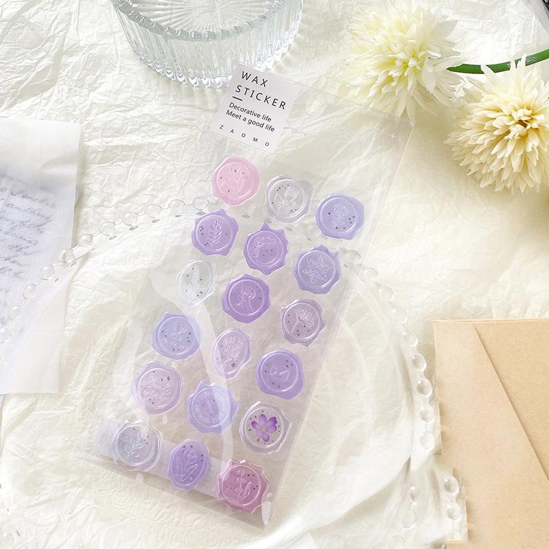 

18pcs, Vintage Wax Seal Stamp Stickers, DIY Scrapbooking Journal Planner Decorations Stationery Envelope Sealing Tags
