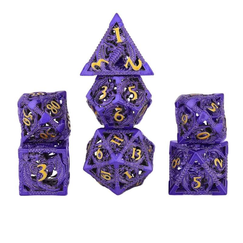 Set di Dadi Metallici Vuoti D&D Dadi Metallici Vuoti D&D 7 Pezzi Dadi Poliedrici