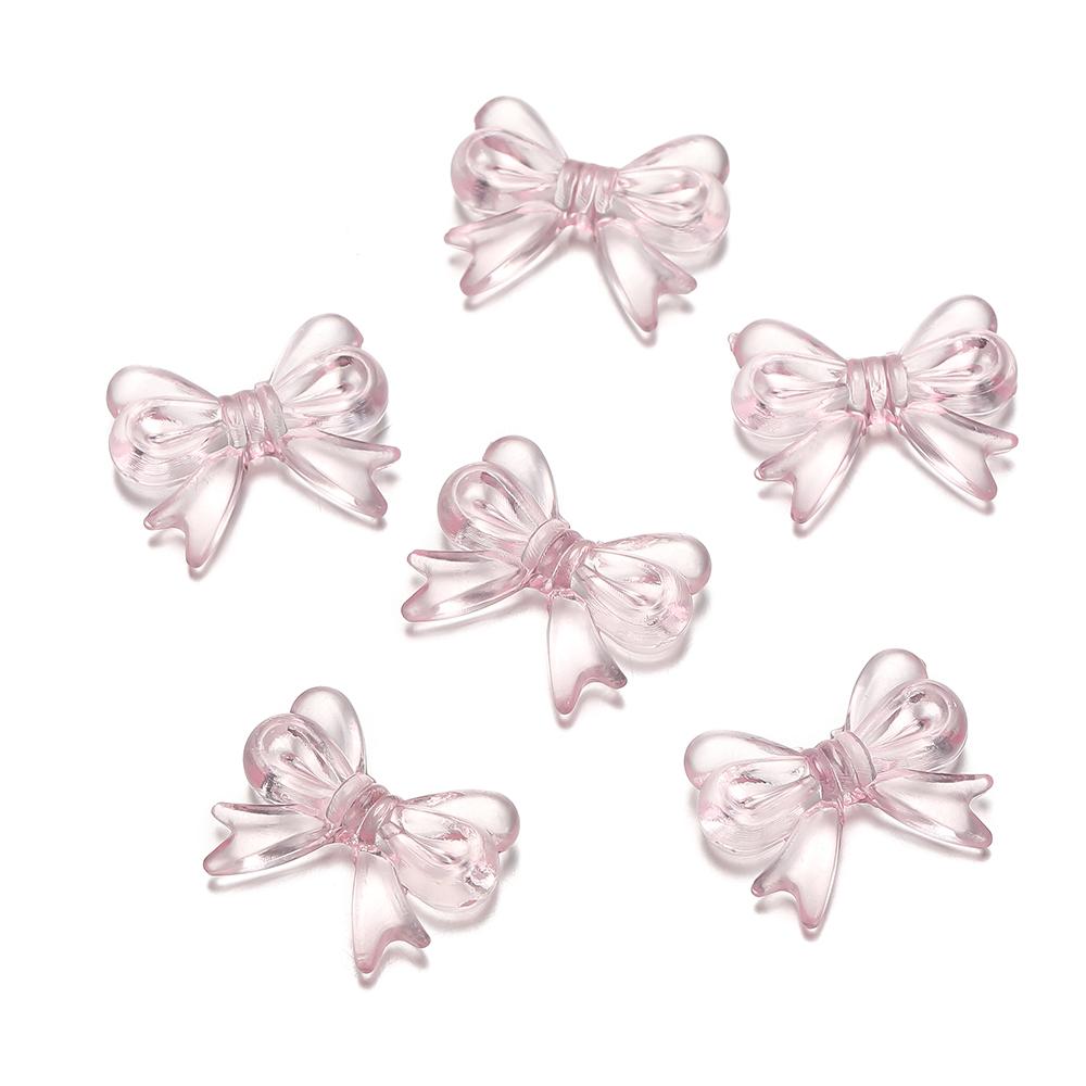 30Pcs/Lot 14x18mm Bowknot Transparent Bow Spacer Beads Earrings Making Charm Pendants for Necklace Jewelry Making Accessories
