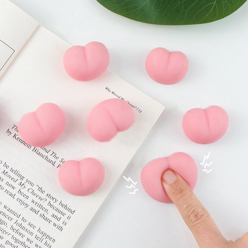 10Pcs Fun Noctilucent Butt Mochi Squishy Squeeze Stereo Relieve Stress Peach Bum Sticker Mobile Phone Decoration Accessories Toy