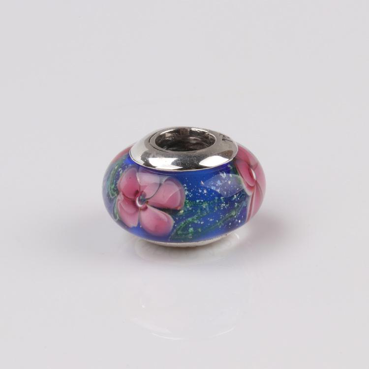 

Бусины-цветы из муранского стекла из стерлингового серебра 925 пробы для браслета Pandora - Весенняя коллекция DIY Ювелирный аксессуар Подарок