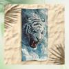 Heißer Verkauf Tiger Strandtuch Mikrofaser Digitaldruck Badetuch Kräftiges Tigerdesign Sonnenschutzschal Extra großes Handtuch für C