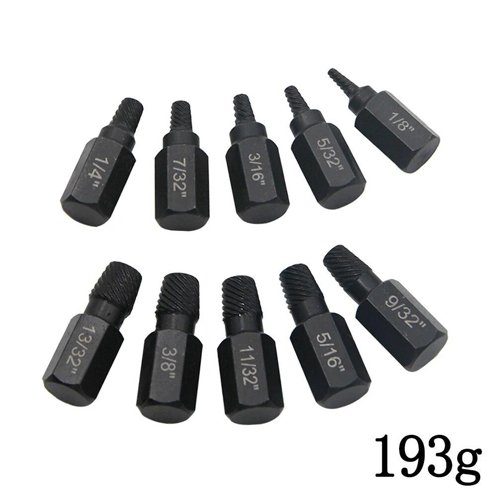 

Набор инструментов для извлечения сломанных винтов Imperial Black 1/8 -13/32 с несколькими ключами и скользящей резьбой, 10 шт.