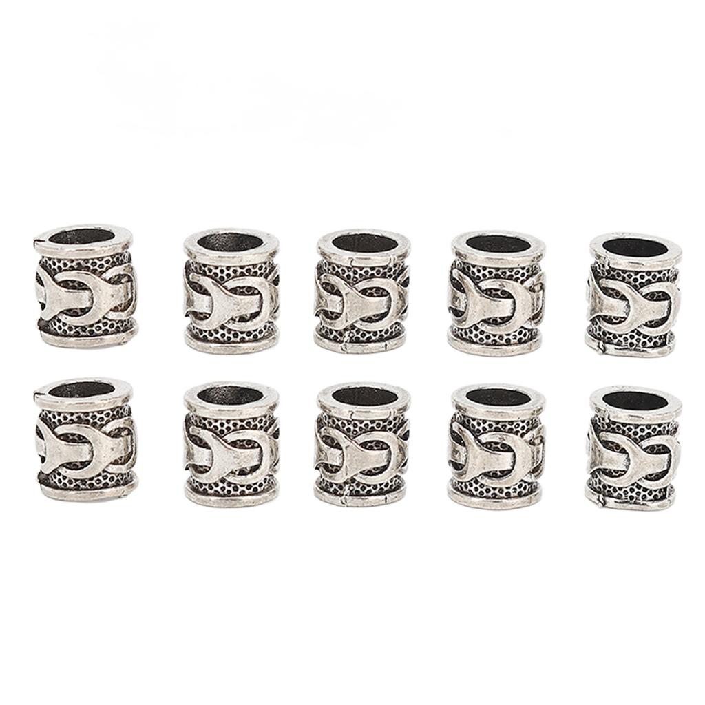 20pcs Alloy Beard Beads Retro Hair Tube Beads Jewelry DIY Pendant for Bracelet Necklace Making
