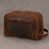 Toiletry Bag Travel Hand Bag Genuine Leather Storage Bag for Make Up Leather Clutch Bags Men Women Large Hand Purse Cosmetic Bag