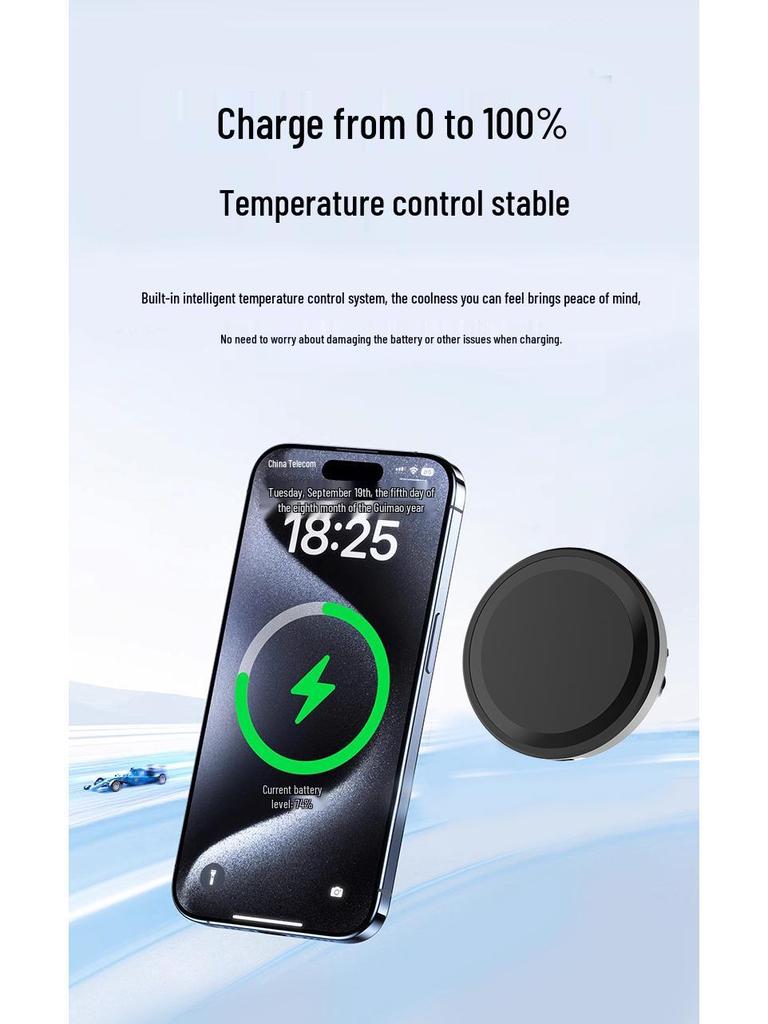 2026 Universal Magnetic Car Phone Holder with Wireless Fast Charging for Apple and Android Devices