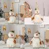 Christmas Plush Snowman Figurine With Foam And Fabric For Holiday Decor