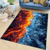Multiple Sizes Fire and Ice Contrast Pattern Rug Carpets for Bedroom Living Room Sofa Mat Creative Door Mat Home Decor
