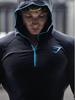 חולצת אימון ארוכה עם קפוצ'ון לגברים GYMSHARK גיבור-על מתייבשת במהירות