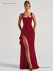 Women's Summer Fashion Spaghetti Strap Backless High Slit Dress