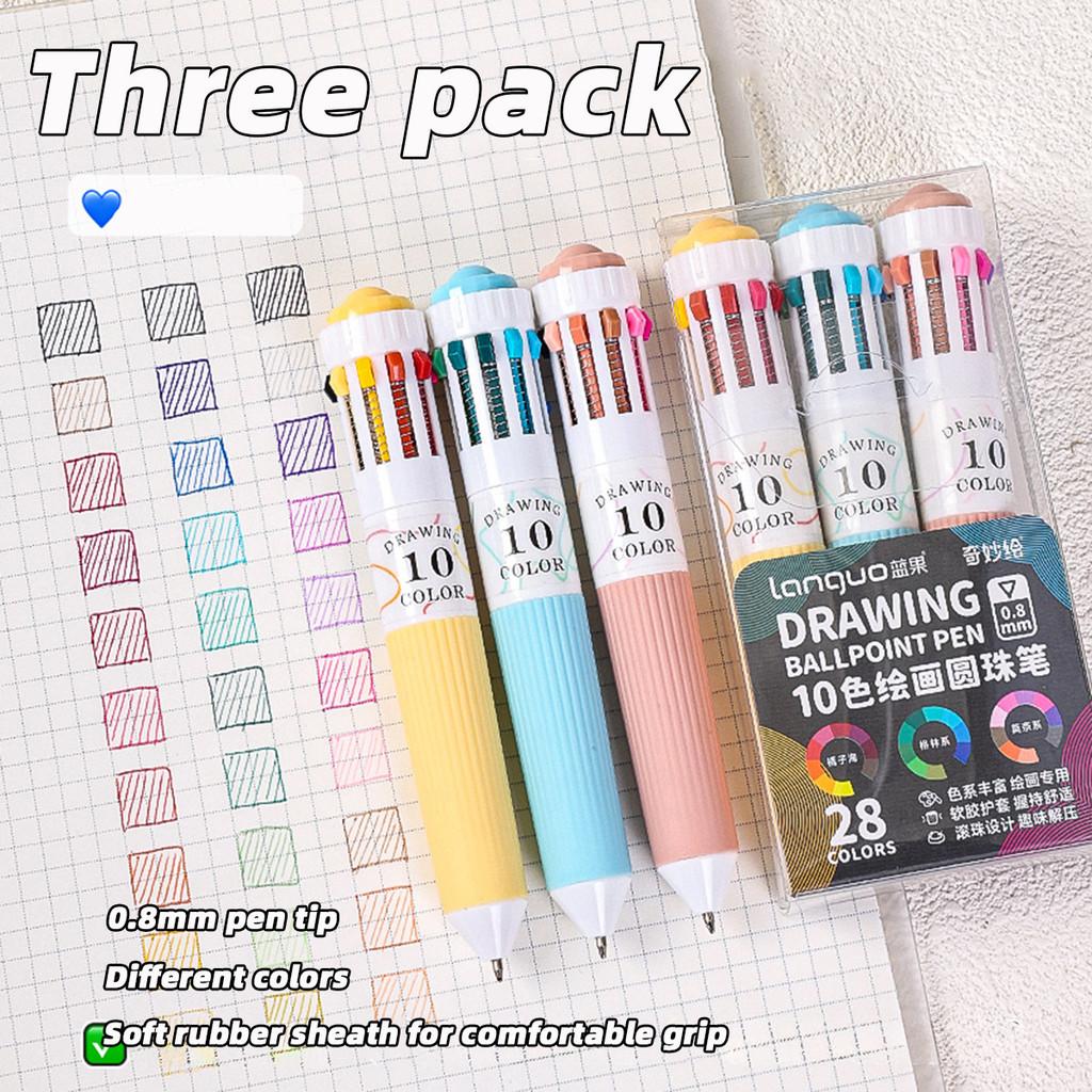 Color Button Action Ballpoint Pen With Sketch And Illustration For Art Enthusiasts