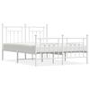 Vidaxl Metal Bed Frame with Headboard and Footboard, White, 150X200 Cm