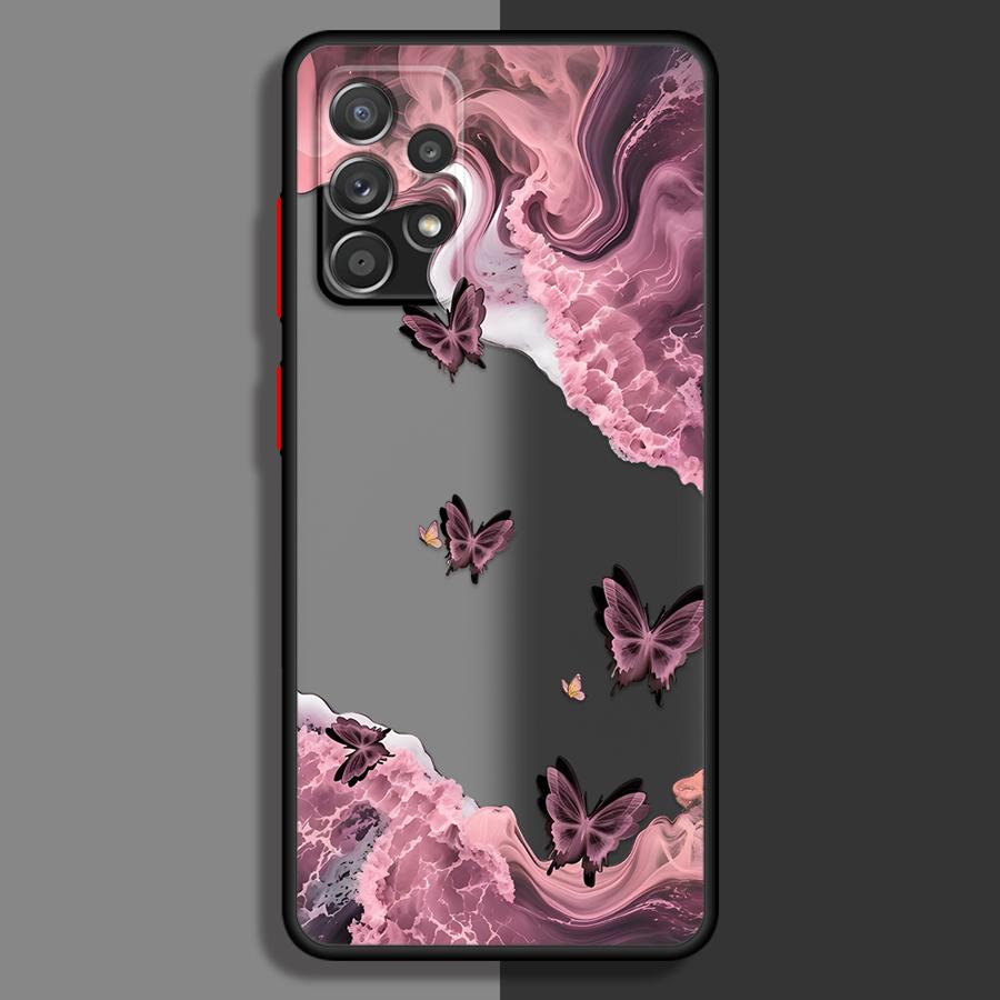 

Creative Pink Sea Butterfly Phone Cover Case for Samsung Galaxy A35 A53 A34 A36 A52S A72 A73 A33 A54 A16 A15 A56 A55 A14 A23 A17 Galaxy A33 5G