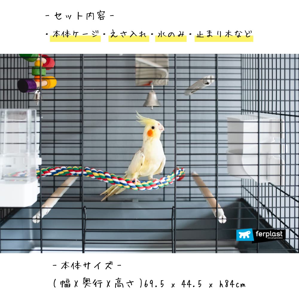 Large Bird Cage Greta Black Greta Black Full Set Budgie Cockatiel,