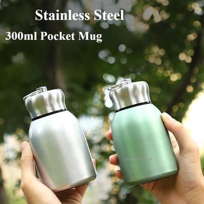 300ML Stainless Steel Pocket Cup Travel Thermal Coffee Mug Mini Thermos Vacuum Flask Insulated Cup Sport Water Bottle