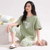 Pure cotton pajamas women's summer short-sleeved shorts 1011 new super fire with chest pad casual loungewear beautiful pajamas