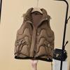 Down cotton vest women's autumn and winter short new slim-fit versatile vest vest vest vest stand-up collar vest jacket