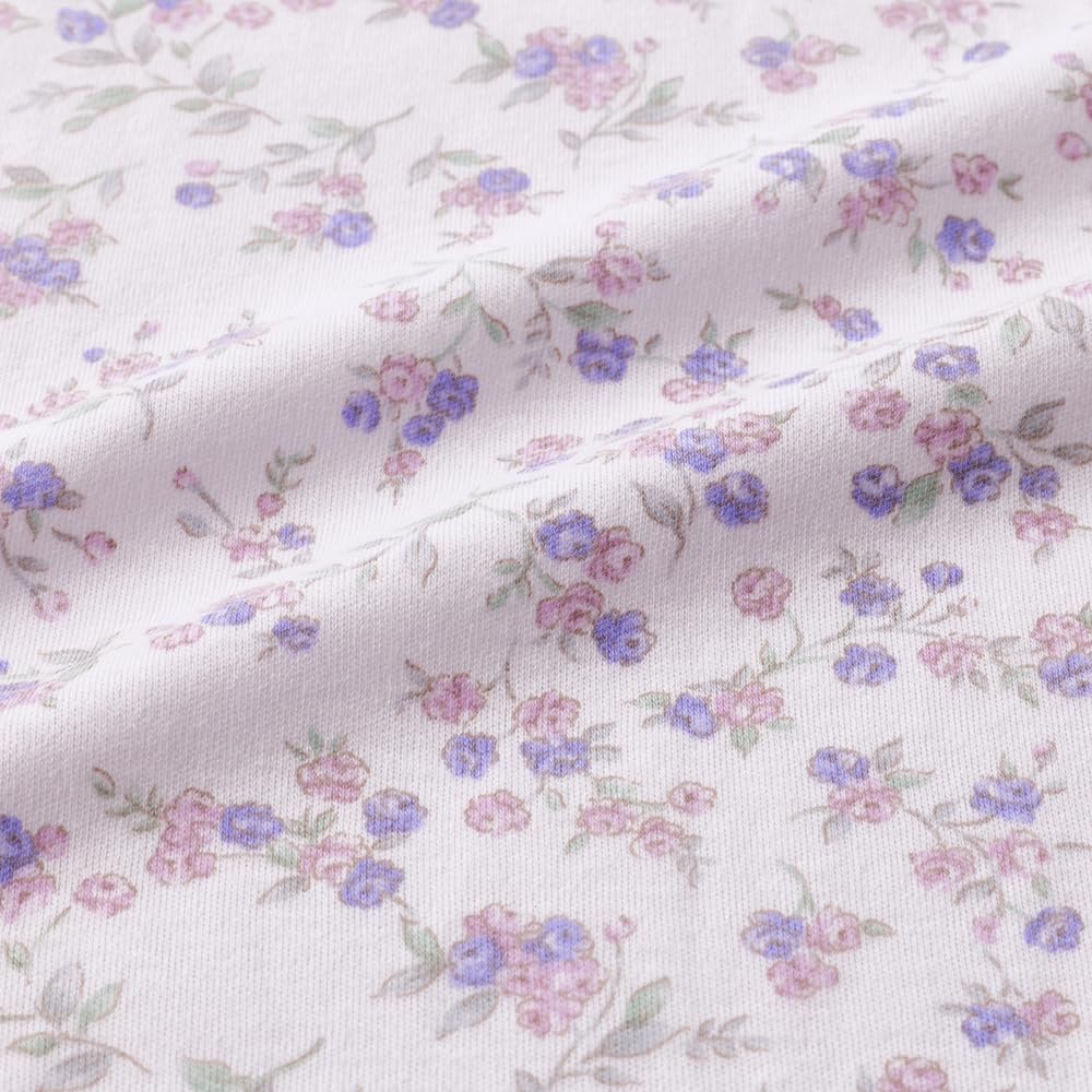 Langärmliger glatter PT Pyjama mit leicht zu stützendem Saum mit Druckknöpfen, Damen-Nachthemd, 100% Baumwolle,