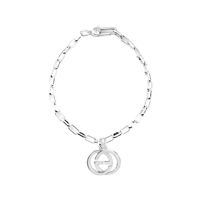 

Gucci Classic Versatile Simple Fashion Double G Logo Pendant Bracelet Unisex Bracelet Silver 295711-J8400-8106 Dust Bag+Box (Random Color),18