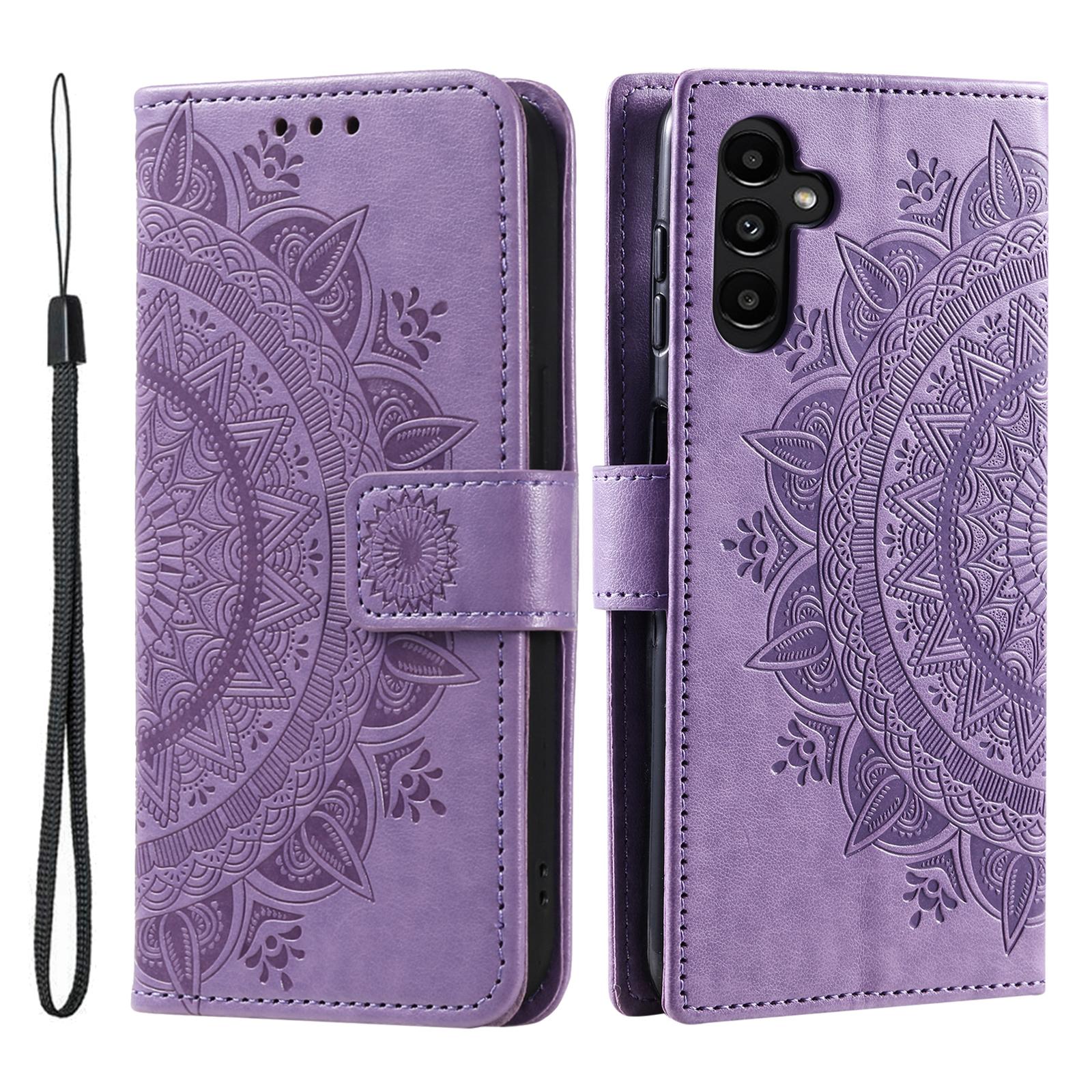 

For Samsung Galaxy M55 5G/C55 5G/F55 5G Wholesale Phone Cases Full Protection Leather Wallet Phone Cover with Strap Purple