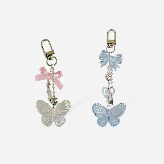 Jewel Butterfly Keyring 2 Colors Phone Accessory Keychain Bag Charm