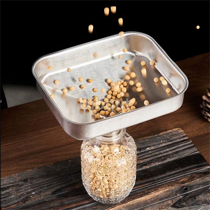 1PC Stainless steel square funnel large big diameter hopper rectangular kitchen funnels industrial wine liquid filling hoppers
