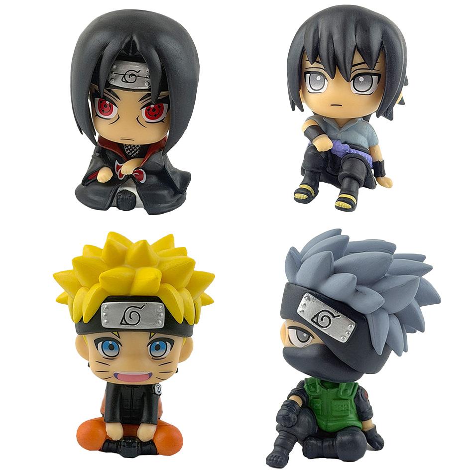 Anime Figure Naruto Kakashi Action Figure Q Version Kawaii Sasuke Itachi Figurine Car Decoration Collection Model Toy