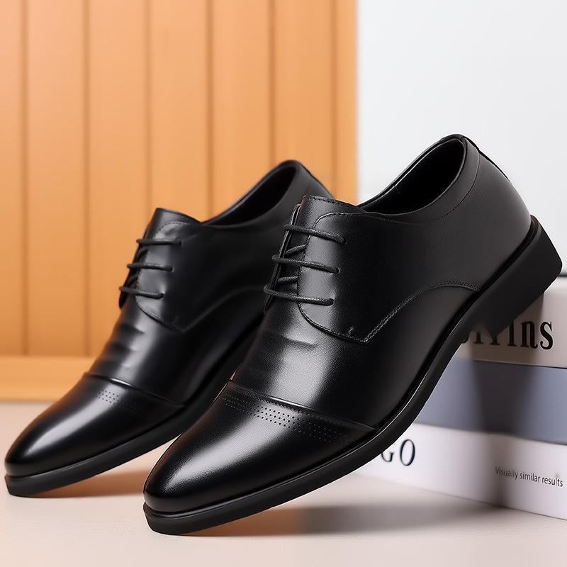 

Мужские повседневные кожаные туфли Four Seasons для бизнеса, мягкая подошва, мягкая поверхность, удобные, дышащие, нескользящие туфли для папы 47