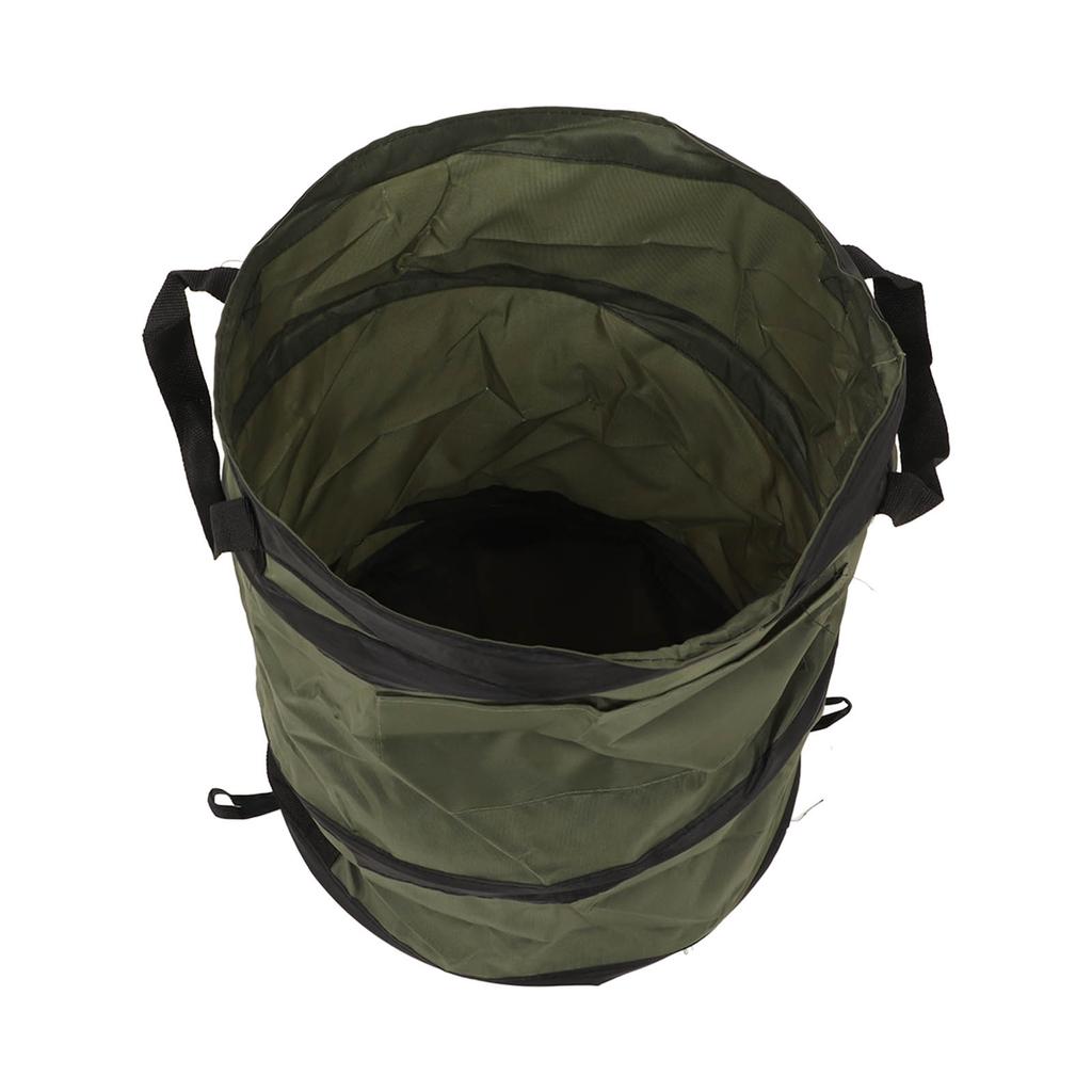 Camping Trash Can Portable Car Folding Green Strong Bearing Capacity Bottom Handle Collapsible