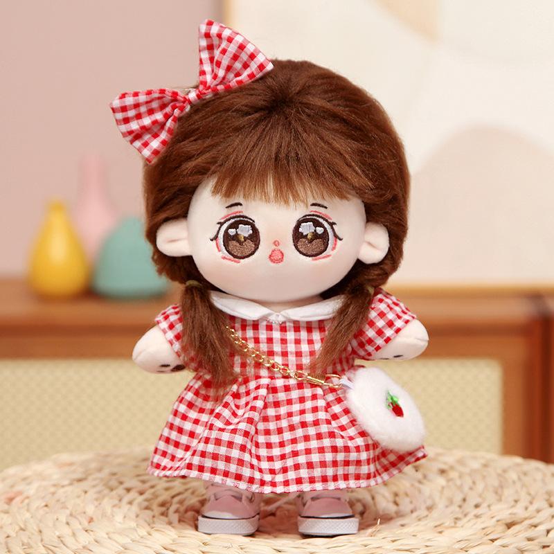 20cm Cotton Doll with Clothes Plush Doll Girl Dress Up Doll Girl Couple Celebrity Gift