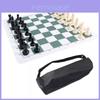 Portable Chess Set With Faux Leather Carry Bag 65mm King Height And 34cm Board Ideal For Outdoor Use