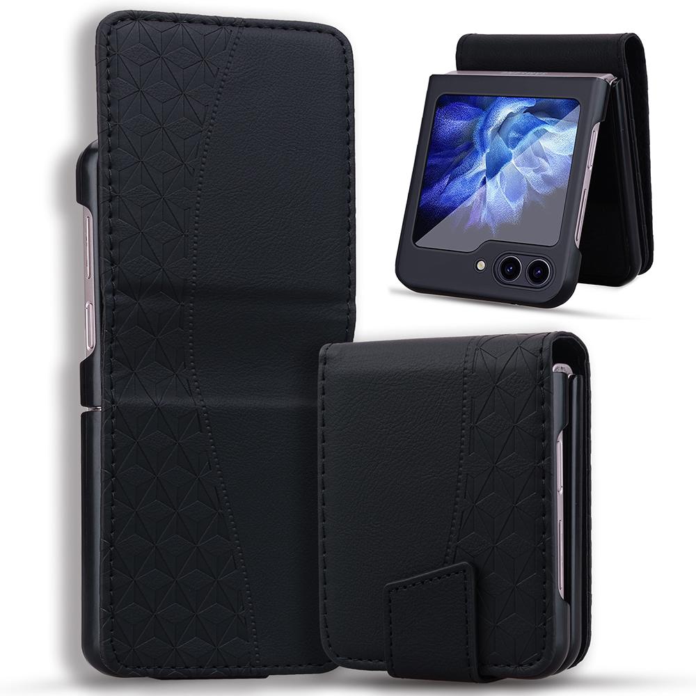 

Чехол для Samsung Galaxy Z Flip7 FE 5G/Z Flip6 5G, кожаная крышка для телефона с узором в виде ромба A
