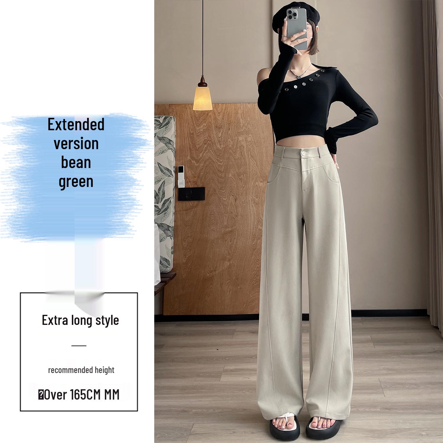 

2026 Women s Spring Wide-Leg High-Waisted Floor-Length Suit Pants XS