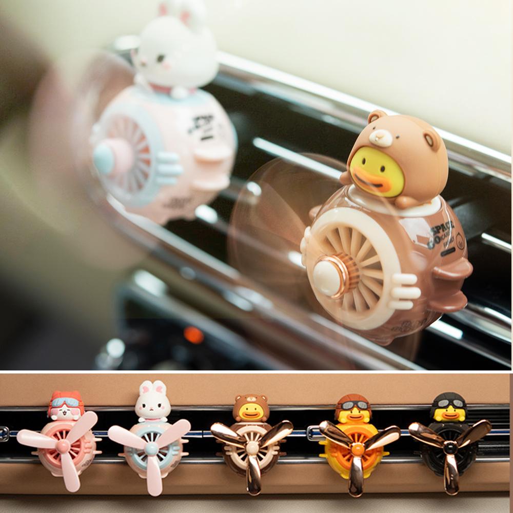 Car Air Freshener Pilot Cartoon Cute Rotating Propeller Outlet Fragrance  Auto Fragrance Ornament