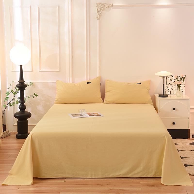 Class A 100% Xinjiang Cotton Brushed Pure Cotton Bed Sheet for Double XL Beds, All-Season, Household.
