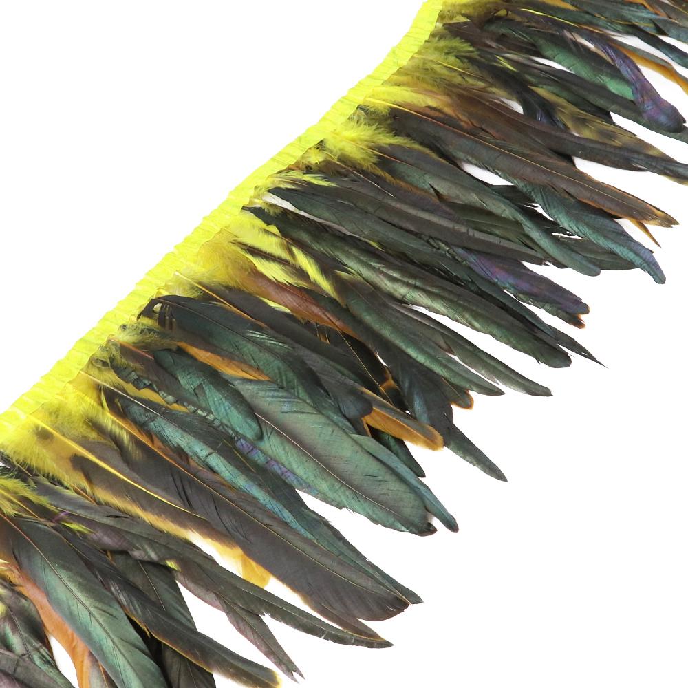 Red Rooster Tail Trims Natural Coque Feather Trimming Ribbon For Crafts Dress Skirt Carnival Costumes Plumes 10-12 Inch