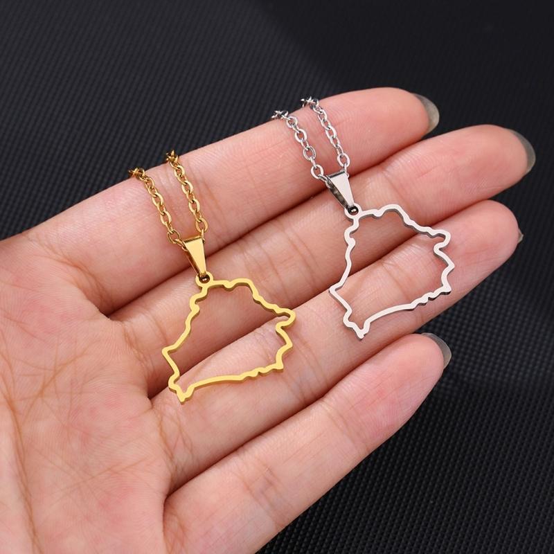 New Belarus Map Pendant Necklace for Men & Women Titanium Steel Gold Silver Color Choker Belarus Belarusian Jewelry Gifts