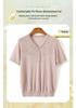 Women's Summer Ice Silk Short-Sleeve Age-Defying Top, Lightweight Knit T-Shirt for Middle-Aged and Elderly.