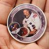 American Astronaut, Apollonite Amsten, Silver Plated Color Printed Commemorative Medal, Gift, Footprint Coin